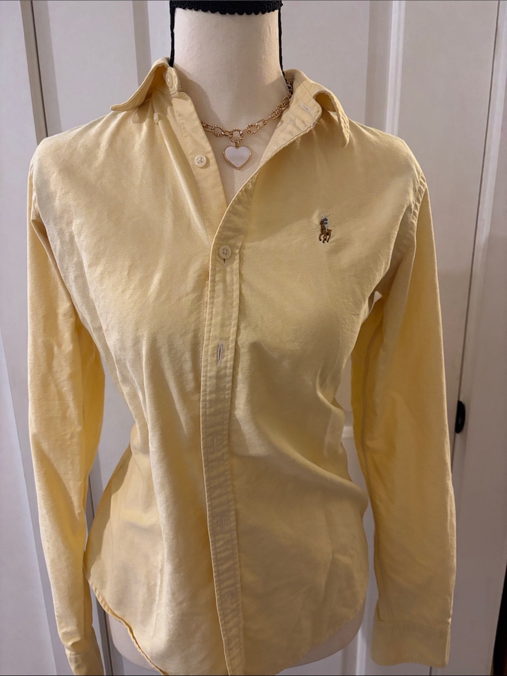 Ralph Lauren Pale Yellow Oxford Button-Down blouse